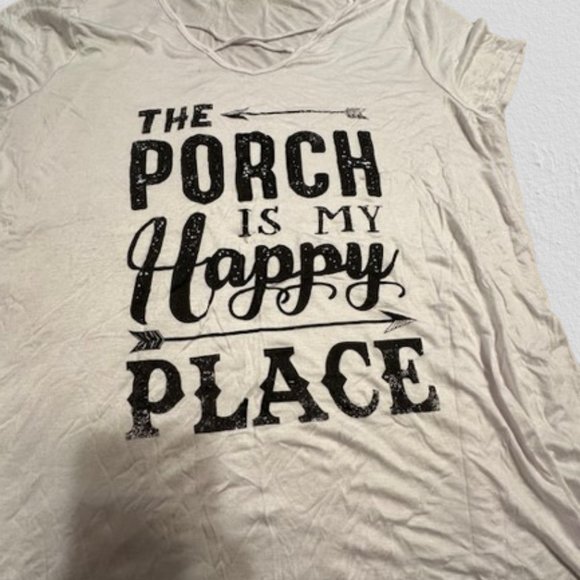 White "The Porch is my Happy Place" Design Shirt - Picture 5 of 10